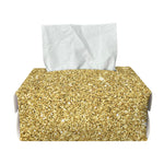 Gold (NOT Real) Glitter Print Rectangle Tissue Box Cover