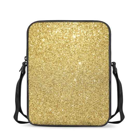 Gold (NOT Real) Glitter Print Rectangular Crossbody Bag