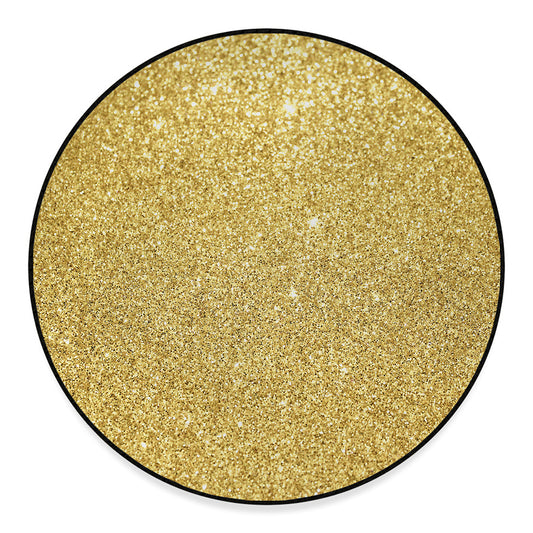 Gold (NOT Real) Glitter Print Round Floor Mat
