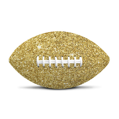 Gold (NOT Real) Glitter Print Rugby Ball