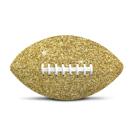 Gold (NOT Real) Glitter Print Rugby Ball