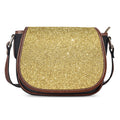 Gold (NOT Real) Glitter Print Saddle Bag