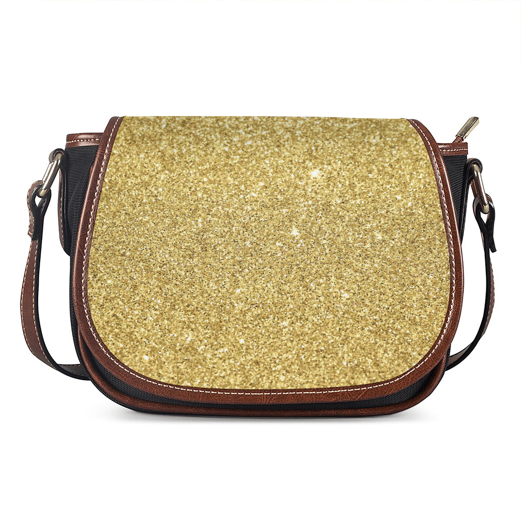 Gold (NOT Real) Glitter Print Saddle Bag