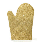 Gold (NOT Real) Glitter Print Single Oven Mitt