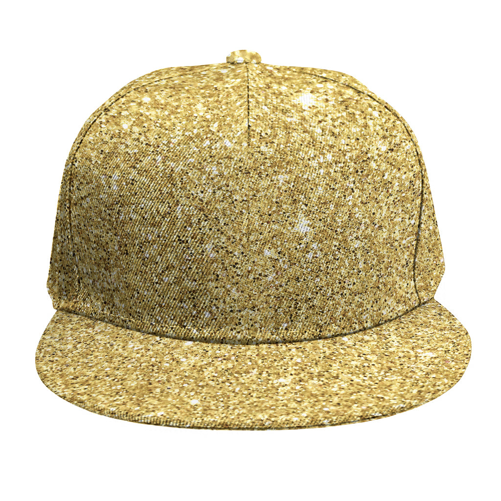 Gold (NOT Real) Glitter Print Snapback Cap
