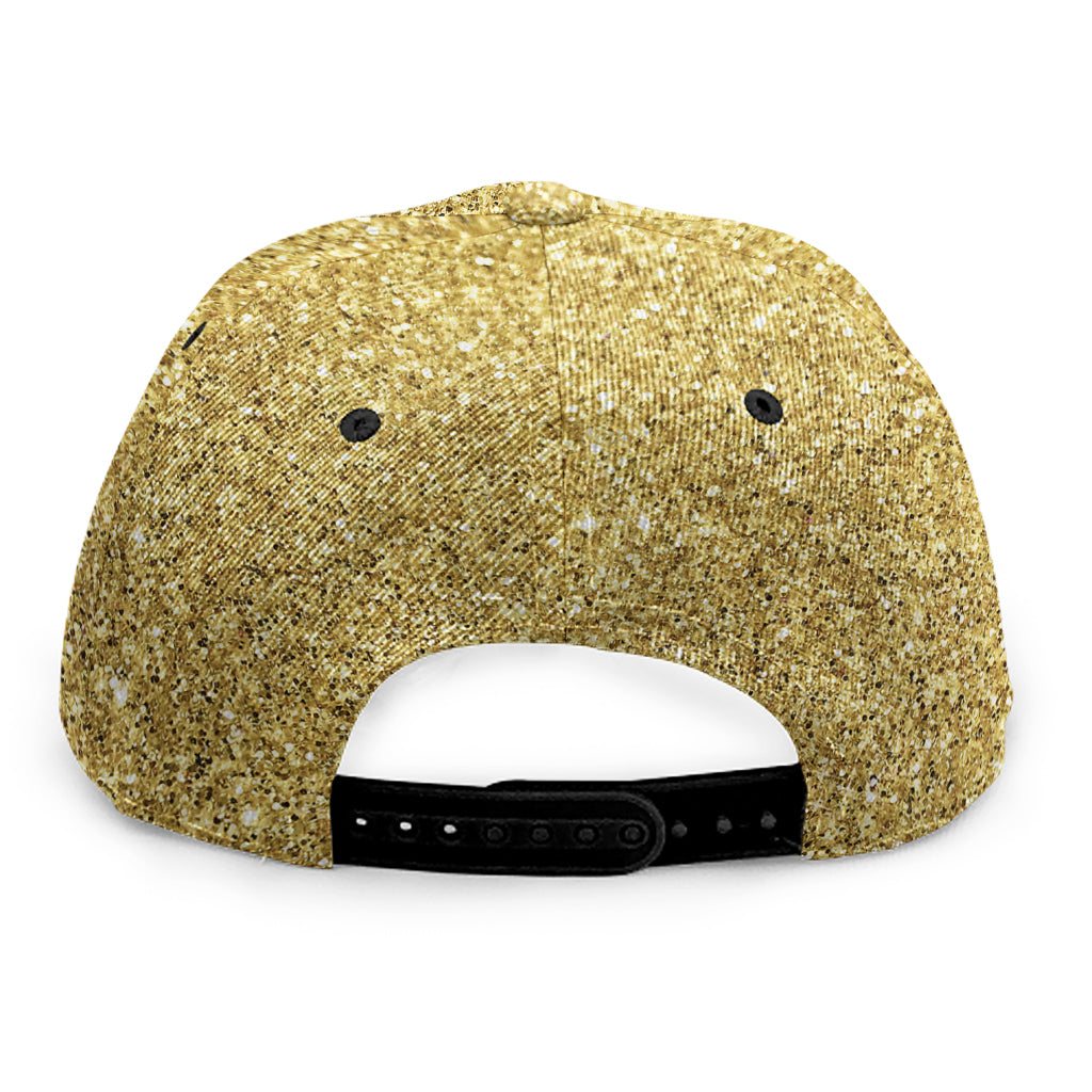 Gold (NOT Real) Glitter Print Snapback Cap