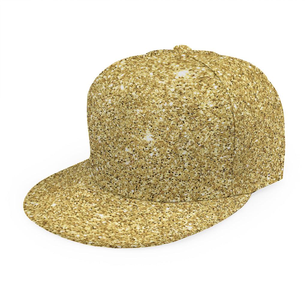 Gold (NOT Real) Glitter Print Snapback Cap