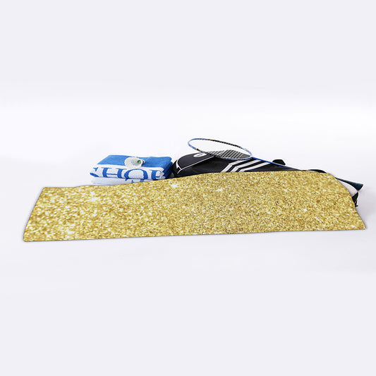Gold (NOT Real) Glitter Print Sports Towel