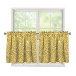 Gold (NOT Real) Glitter Print Tier Curtains