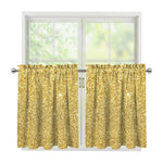 Gold (NOT Real) Glitter Print Tier Curtains