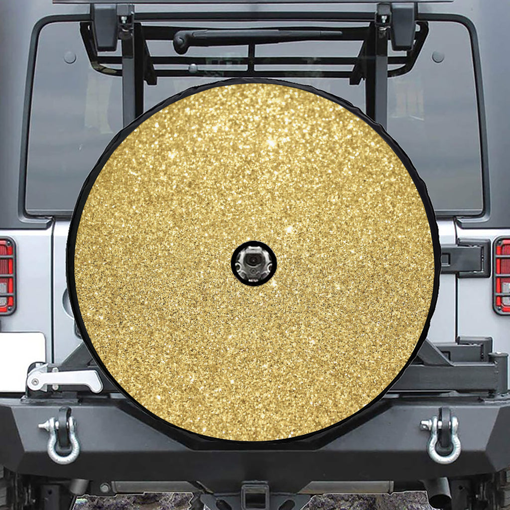 Gold (NOT Real) Glitter Print Tire Cover With Camera Hole