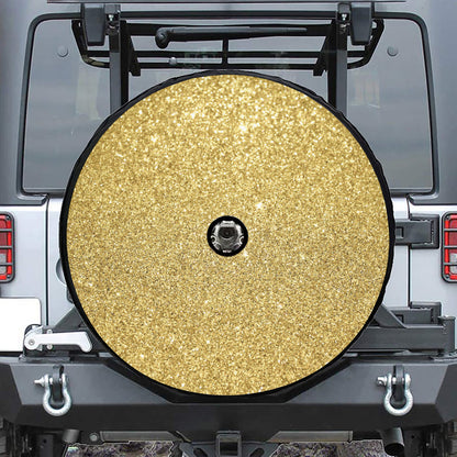 Gold (NOT Real) Glitter Print Tire Cover With Camera Hole