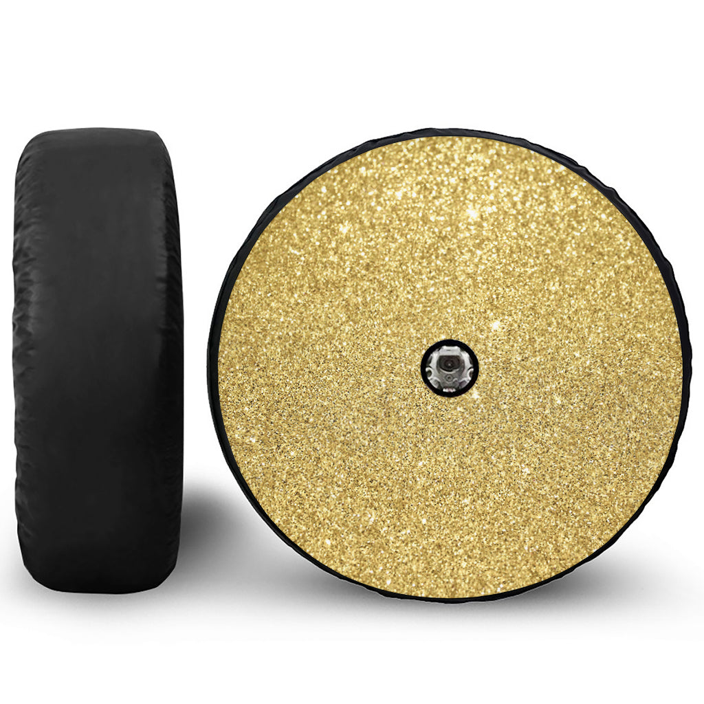 Gold (NOT Real) Glitter Print Tire Cover With Camera Hole