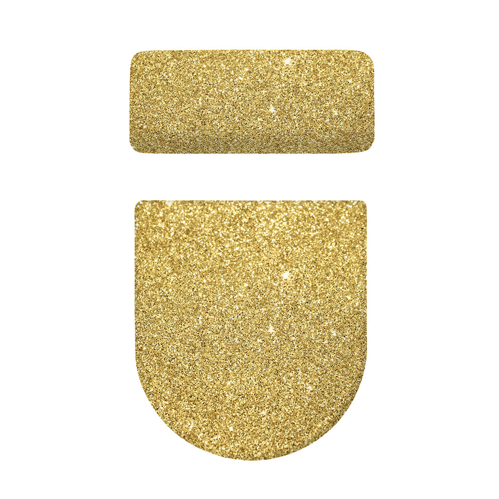 Gold (NOT Real) Glitter Print Toilet Lid And Tank Cover Set
