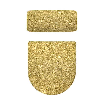 Gold (NOT Real) Glitter Print Toilet Lid And Tank Cover Set