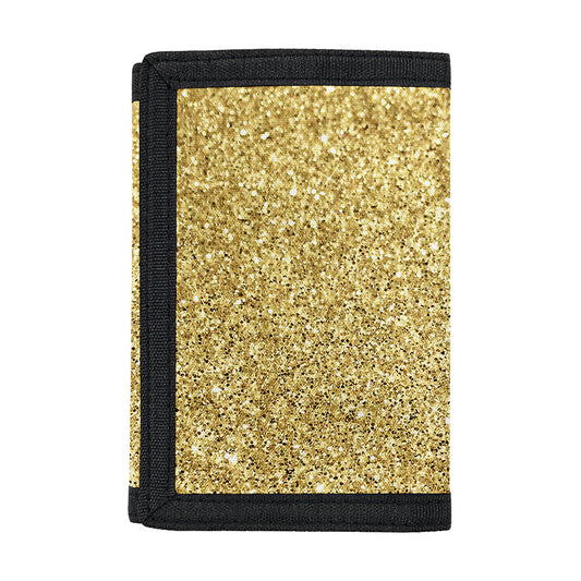 Gold (NOT Real) Glitter Print Trifold Wallet