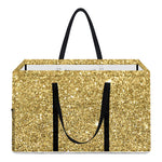 Gold (NOT Real) Glitter Print Utility Tote Bag
