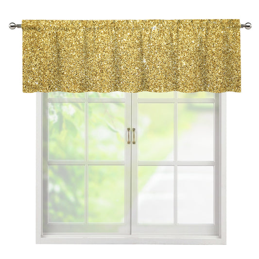 Gold (NOT Real) Glitter Print Window Valance