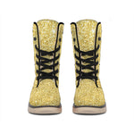 Gold (NOT Real) Glitter Print Winter Boots