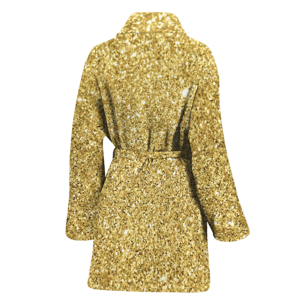 Gold (NOT Real) Glitter Print Women's Bathrobe