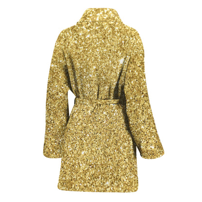 Gold (NOT Real) Glitter Print Women's Bathrobe
