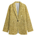 Gold (NOT Real) Glitter Print Women's Blazer