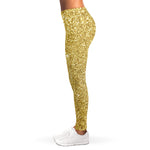 Gold (NOT Real) Glitter Print Women's Leggings