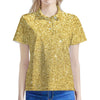 Gold (NOT Real) Glitter Print Women's Polo Shirt