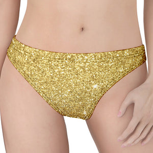 Gold (NOT Real) Glitter Print Women's Thong