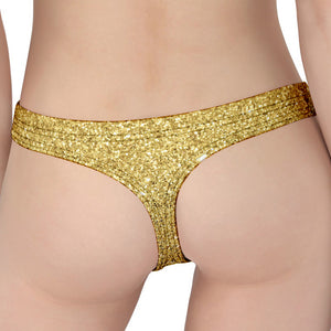 Gold (NOT Real) Glitter Print Women's Thong