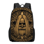 Gold Odin With Huginn And Muninn Print 17 Inch Backpack