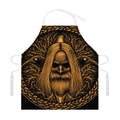 Gold Odin With Huginn And Muninn Print Adjustable Apron