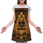 Gold Odin With Huginn And Muninn Print Adjustable Apron