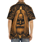Gold Odin With Huginn And Muninn Print Aloha Shirt