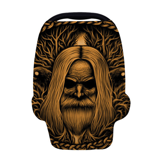 Gold Odin With Huginn And Muninn Print Baby Seat Cover