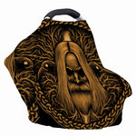 Gold Odin With Huginn And Muninn Print Baby Seat Cover