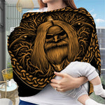 Gold Odin With Huginn And Muninn Print Baby Seat Cover