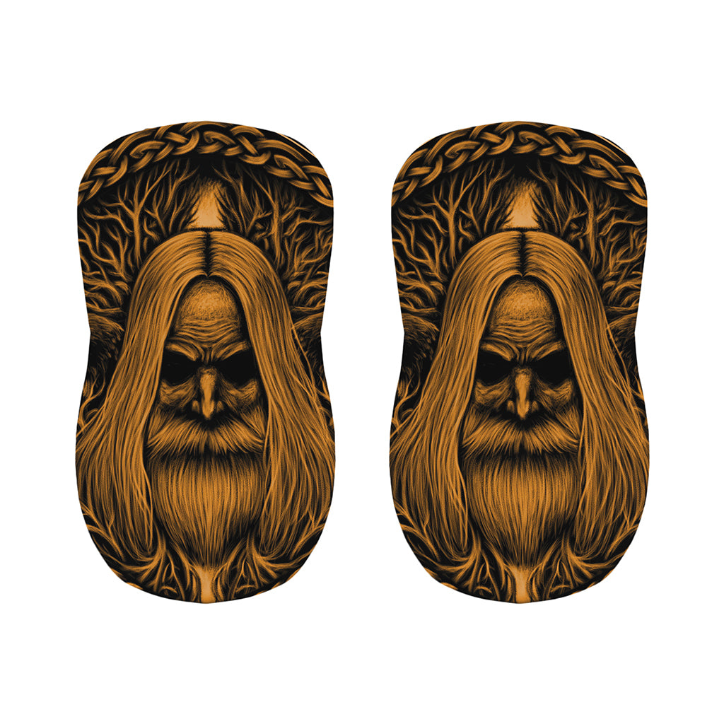 Gold Odin With Huginn And Muninn Print Bar Stool Covers