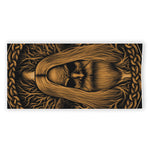 Gold Odin With Huginn And Muninn Print Beach Towel