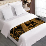 Gold Odin With Huginn And Muninn Print Bed Runner