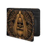 Gold Odin With Huginn And Muninn Print Bifold Wallet