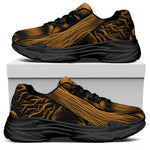 Gold Odin With Huginn And Muninn Print Black Chunky Shoes
