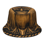 Gold Odin With Huginn And Muninn Print Bucket Hat