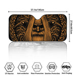 Gold Odin With Huginn And Muninn Print Car Windshield Sun Shade