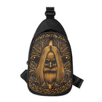 Gold Odin With Huginn And Muninn Print Chest Bag