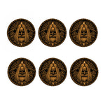 Gold Odin With Huginn And Muninn Print Coaster Set