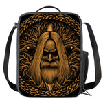 Gold Odin With Huginn And Muninn Print Crossbody Lunch Bag