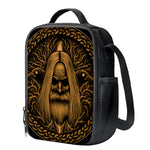 Gold Odin With Huginn And Muninn Print Crossbody Lunch Bag