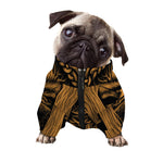 Gold Odin With Huginn And Muninn Print Dog Zip Up Jacket