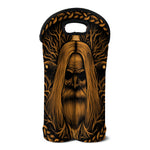 Gold Odin With Huginn And Muninn Print Double Neoprene Wine Tote